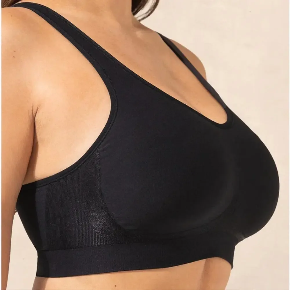Truekind Daily Comfort Wireless Shaper Bra - Black Seamless Plus Size 3X - NEW - Picture 2 of 12